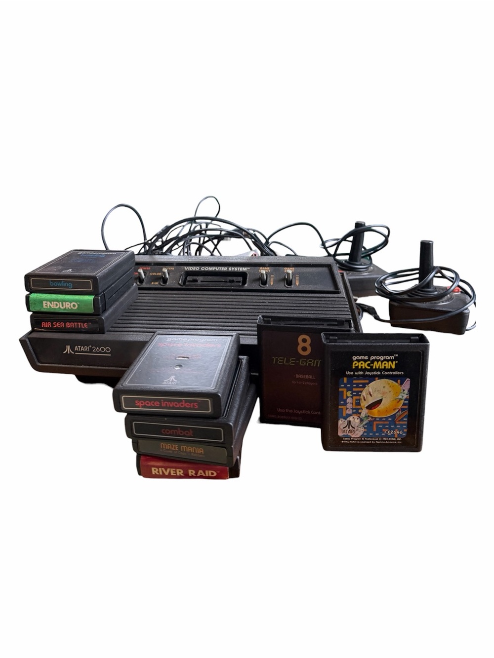 Vintage Atari 2600 Darth Vader CX-2600A Console Bundle 9 Games Controllers